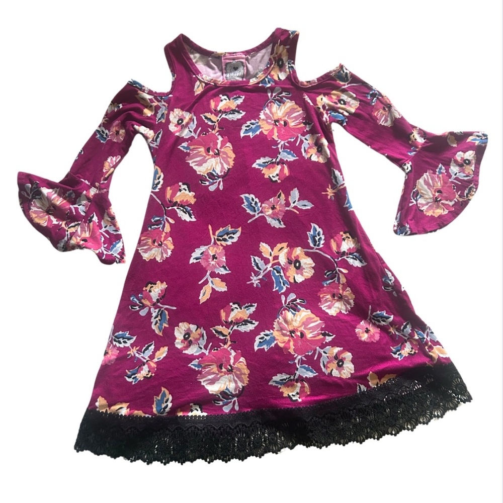 2 tween Beautiful burgundy buttery soft dress girls size 7
